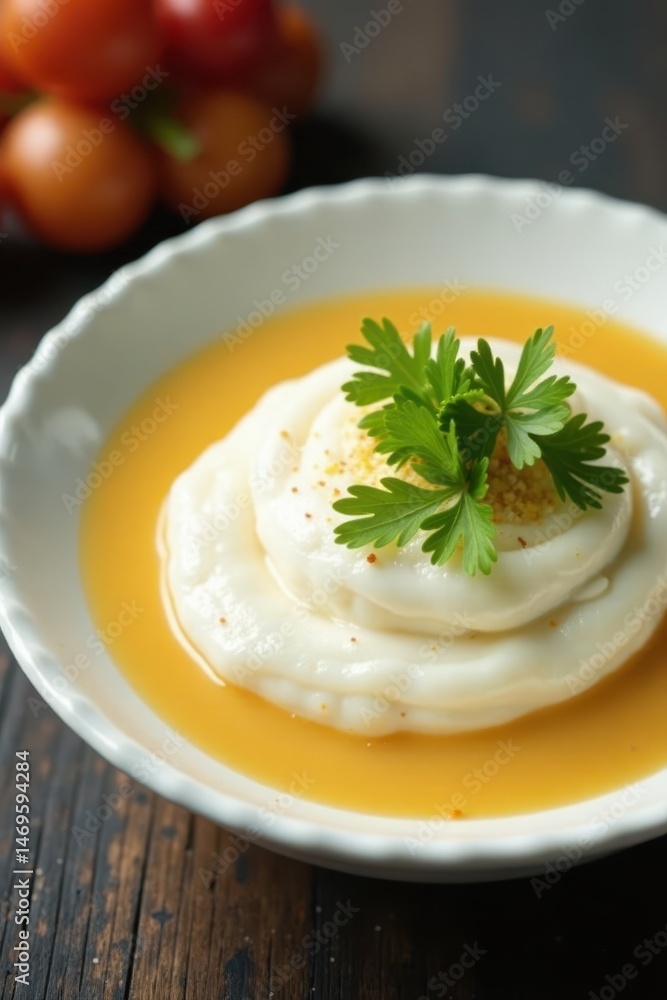 Smooth, creamy Shiro miso in a pristine white bowl , paste, still life, clean Smooth, creamy Shiro miso in a pristine white bowl , paste, still life, clean