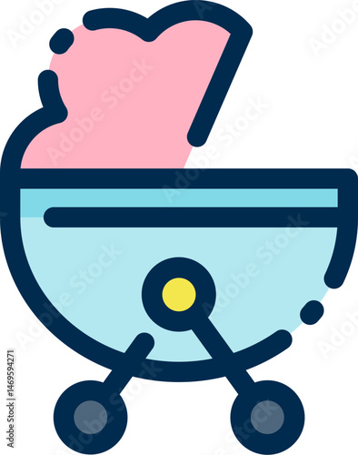 pushchair illustration on a white background     
