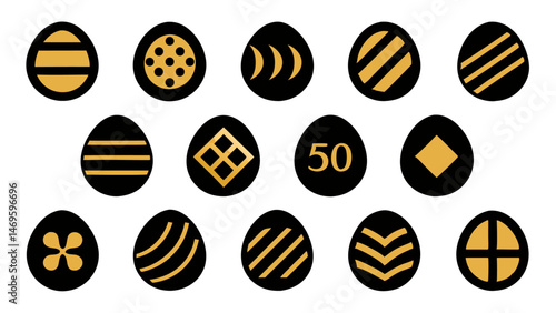 Easter egg collection with elegant 3D textures and golden designs for upscale seasonal art