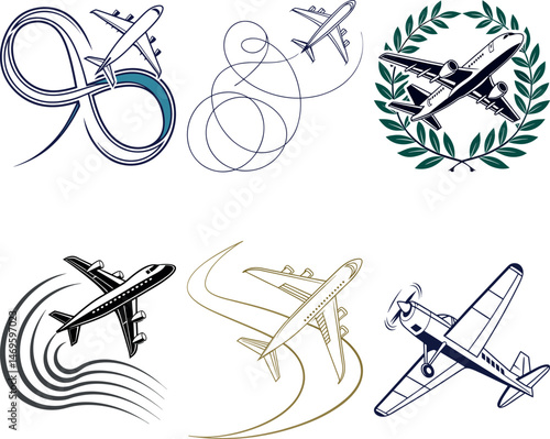 vector design with airplain for graphic designer