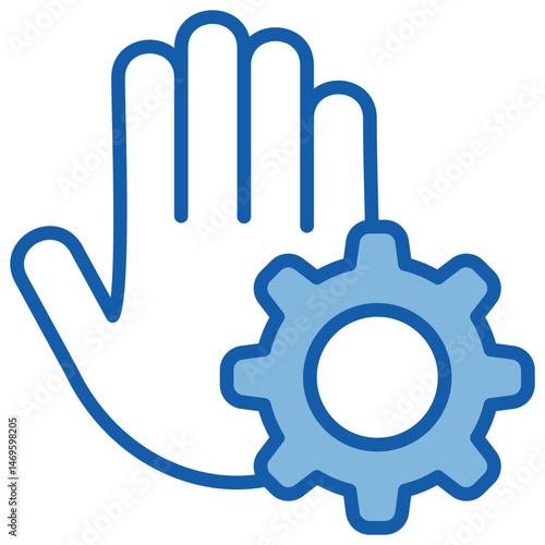 Intervention Blue White Icon