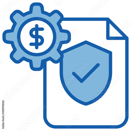 Economic Policy Blue White Icon