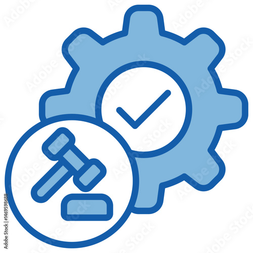Legalization Blue White Icon