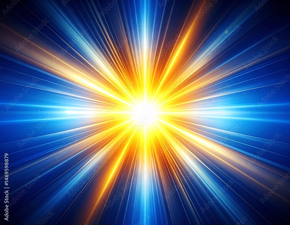 Obraz premium Light Burst or Energy Explosion on Dark Background