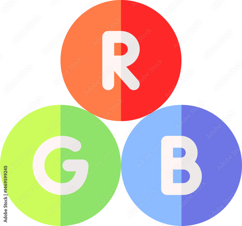 rgb illustration on a white background rgb illustration on a white background