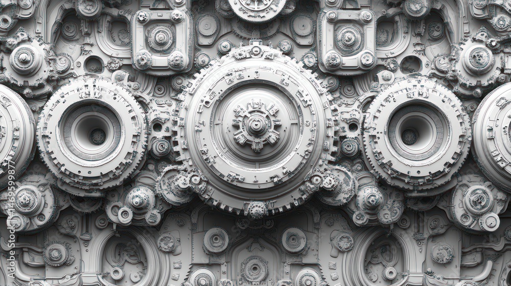 Abstract Mechanical Gears and Cogs: A Futuristic Industrial Artwork Abstract Mechanical Gears and Cogs: A Futuristic Industrial Artwork