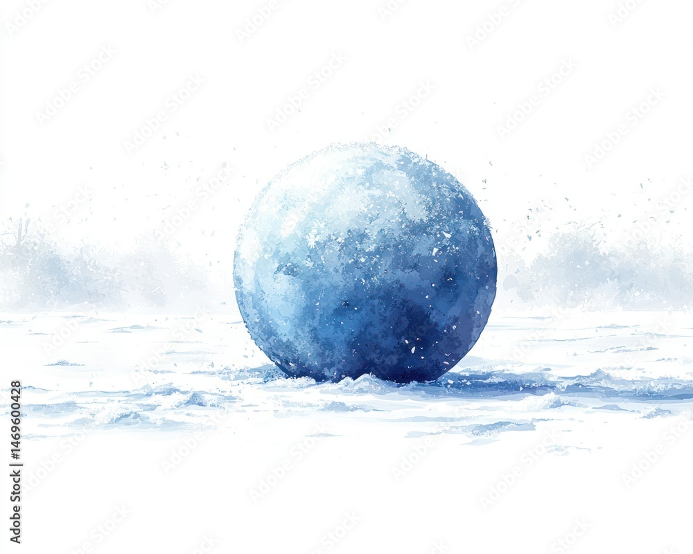 Frozen Orb in Winter Landscape Frozen Orb in Winter Landscape