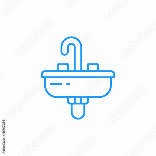 kitchen sink fixture icon sign vector