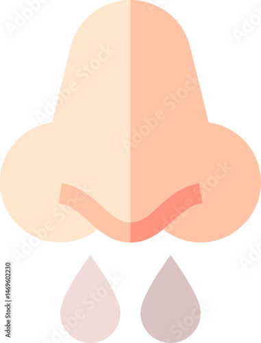 runny nose illustration on a white background     