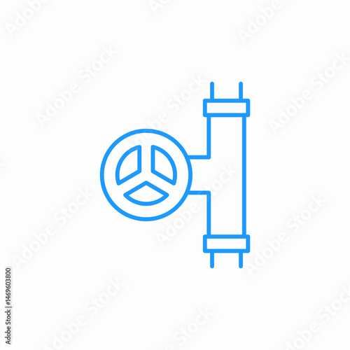 pipeline control valve icon sign vector