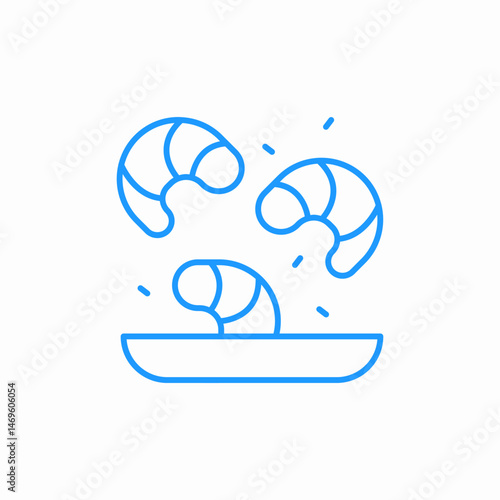 shrimp in plate icon sign vector