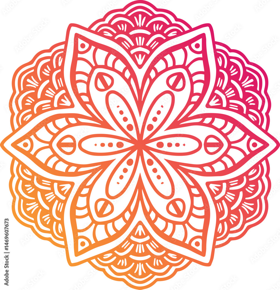 Fototapeta premium All colorful Hand drawn mandala
