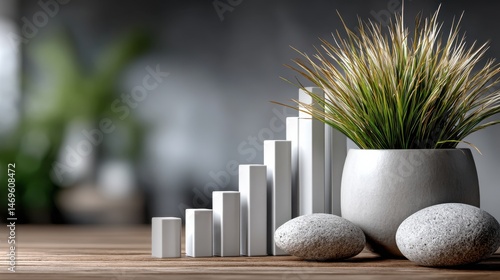 The cubes are stacked in a pyramid shape, creating a sense of growth