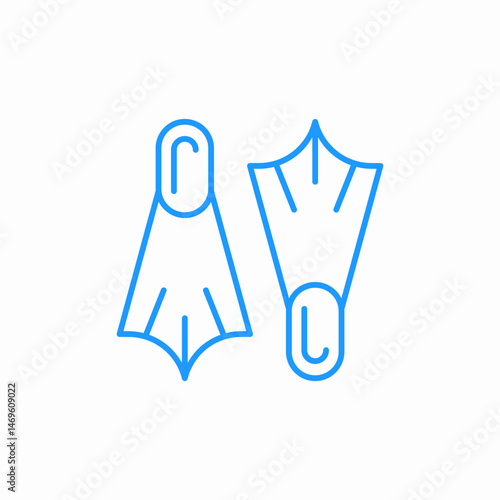 swimming diving fins icon sign vector