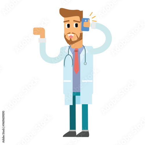 cartoon character man doctor style