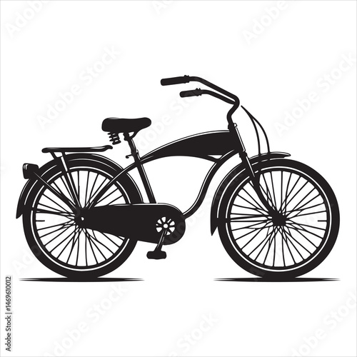 Classic Bicycle Silhouette for City Rides , black colour vactor