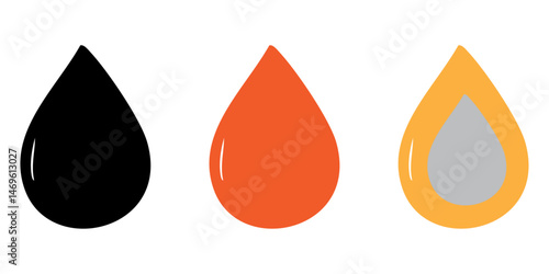 Oil Drop Symbol – Energy Resource Vector Icon