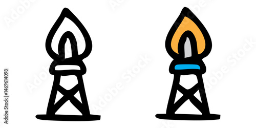 Offshore Oil Rig Vector