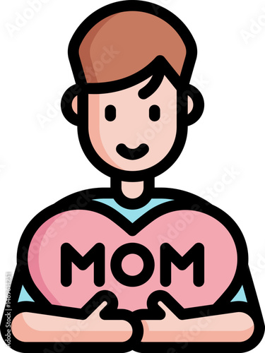 son illustration on a white background     
