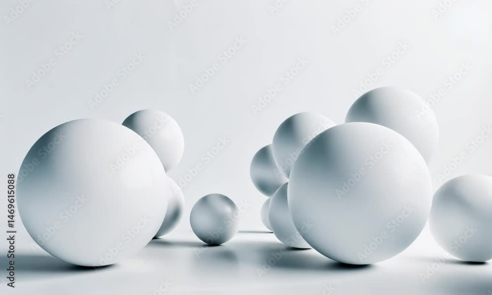 Abstract White Spheres Minimalist 3D Render Abstract White Spheres Minimalist 3D Render
