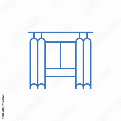 windows curtain icon sign vector