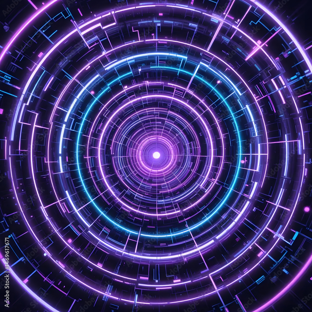 Obraz premium Neon Vortex of Futuristic Lights