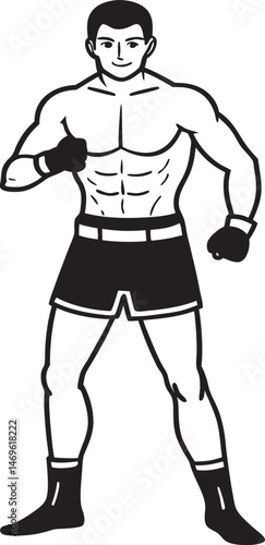 Boxer Training, and Motivation for Success pose vector pose on white background