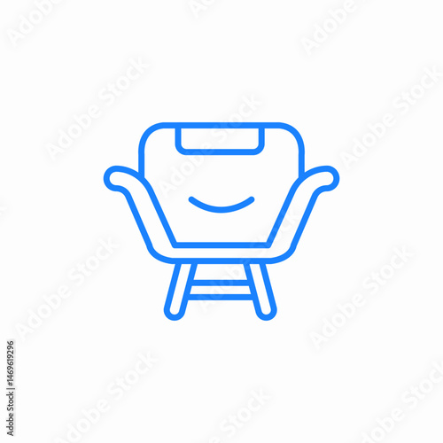 armchair furniture icon sign vector