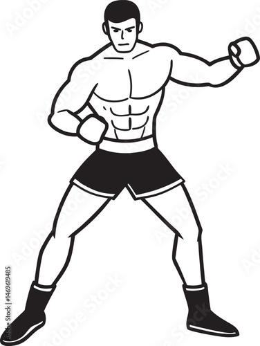 Boxer Training, and Motivation for Success pose vector pose on white background