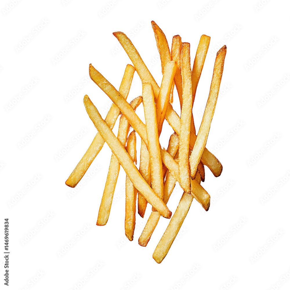 Crispy golden French fries piled together, showcasing their perfect texture and color, ideal for fast food promotion or culinary projects. Crispy golden French fries piled together, showcasing their perfect texture and color, ideal for fast food promotion or culinary projects.
