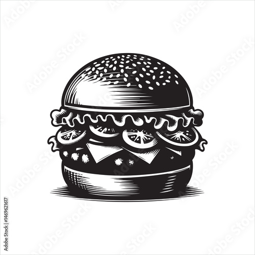 PrintStacked burger icon in black and white