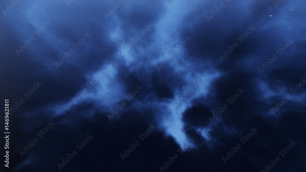 見上げた曇った夜の星空と浮かぶ雲 見上げた曇った夜の星空と浮かぶ雲