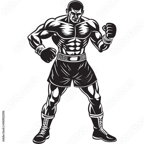 Boxer Training, and Motivation for Success pose vector pose on white background