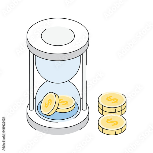 Get this trendy isometric icon of time is money