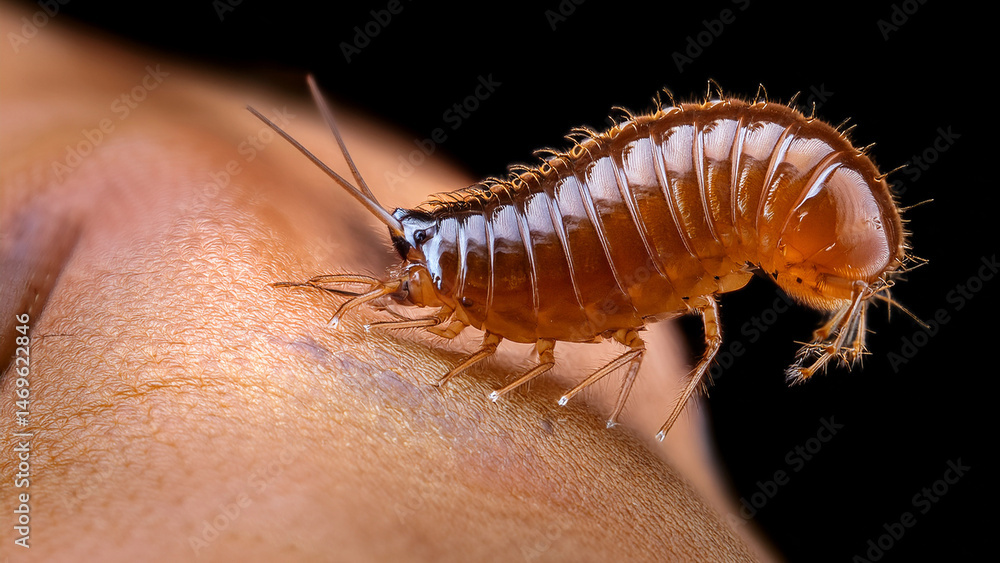 Super-Macro of a Springtail’s Furcula Jumping Organ Flexed Underneath Its Body, Highlighting Hooks and Musculature Super-Macro of a Springtail’s Furcula Jumping Organ Flexed Underneath Its Body, Highlighting Hooks and Musculature