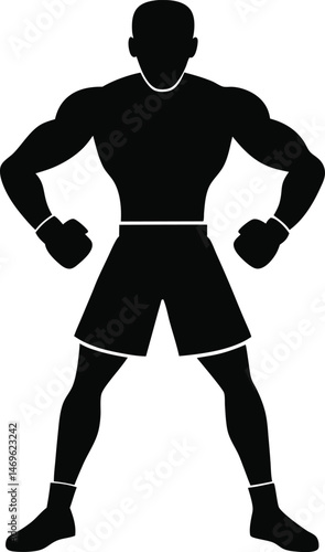 Boxer Training, and Motivation for Success pose vector pose on white background