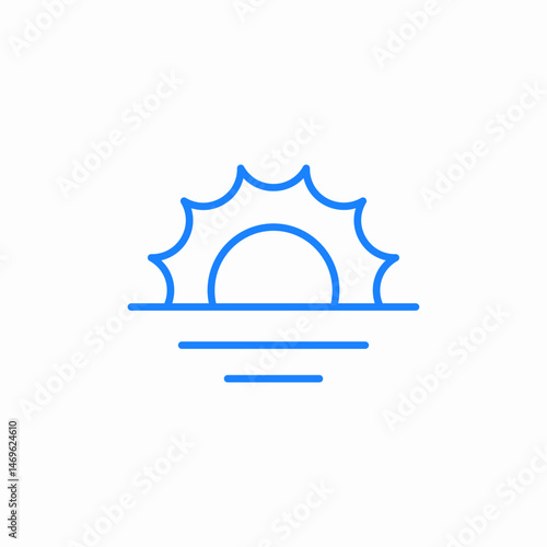 water sunrise icon sign vector