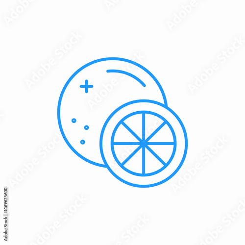 whole and sliced orange icon sign vector