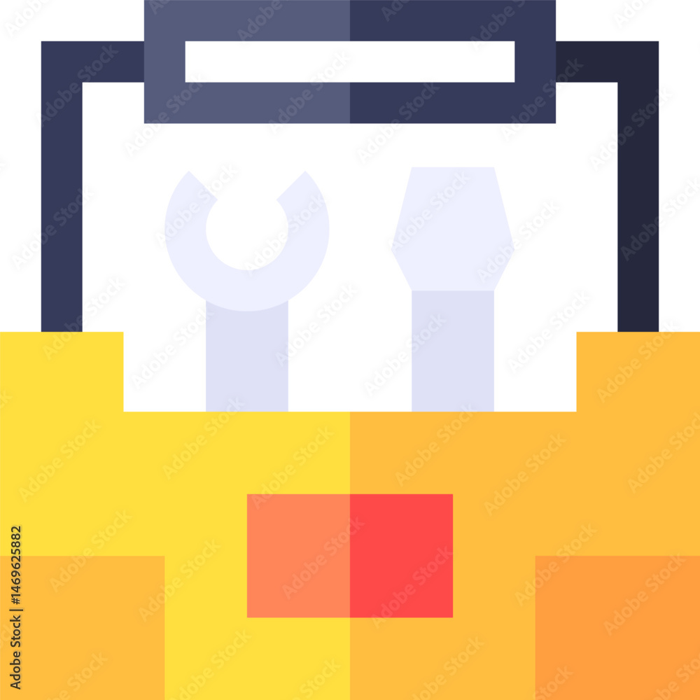 toolbox illustration on a white background toolbox illustration on a white background