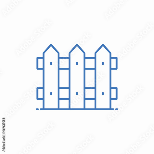 wooden fence icon sign vector