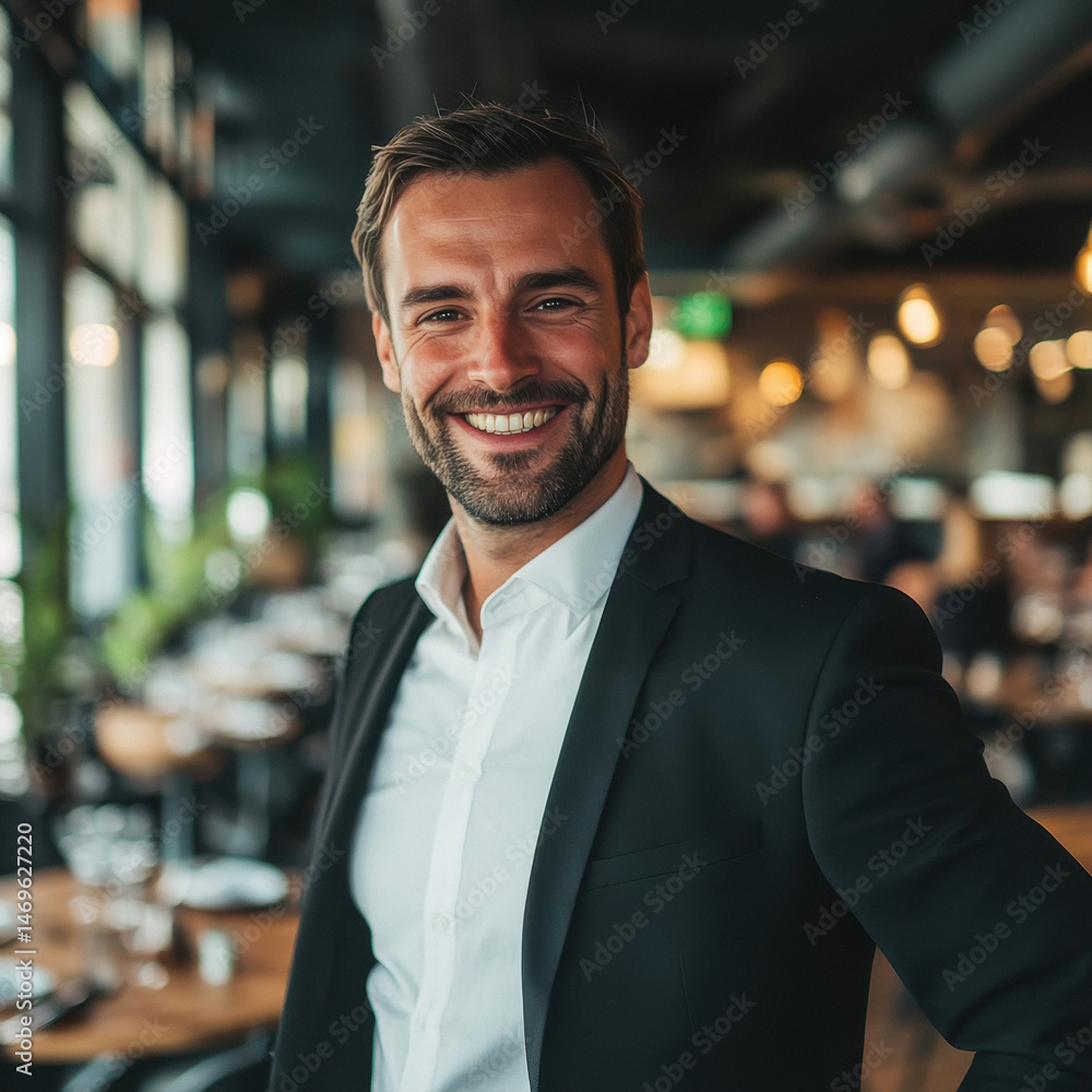 Fototapeta premium businessman standing bakery shop