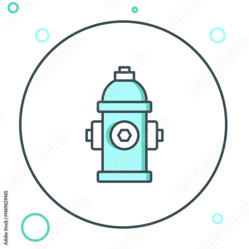 Line Fire hydrant icon isolated on white background. Colorful outline concept. Vector