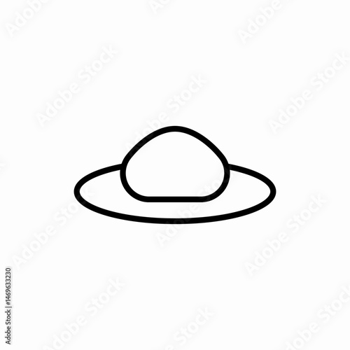 Summer straw hat fashion icon vector sign