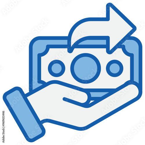Spending Blue White Icon