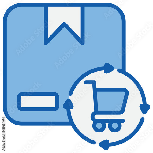 Consumption Blue White Icon