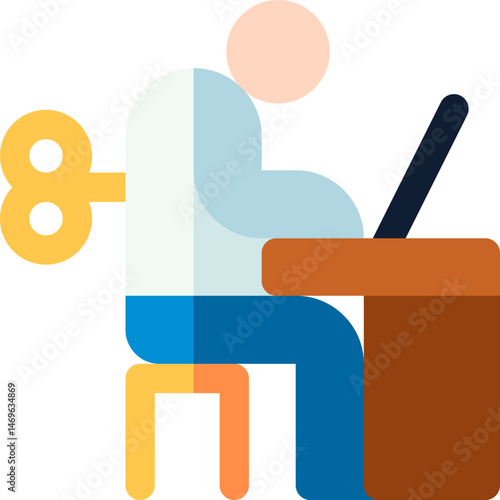 workaholic illustration on a white background     