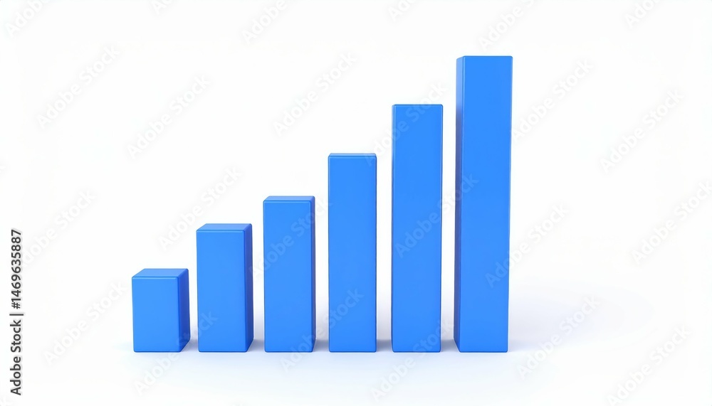 3D Bar Chart Icon on Ultra White Background with Soft Shadows and Bright Studio Lighting for Clean Visual Analysis 3D Bar Chart Icon on Ultra White Background with Soft Shadows and Bright Studio Lighting for Clean Visual Analysis