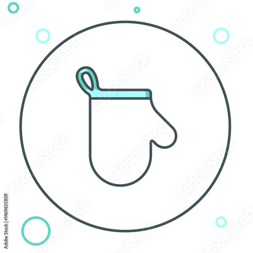 Line Oven glove icon isolated on white background. Kitchen potholder sign. Cooking glove. Colorful outline concept. Vector