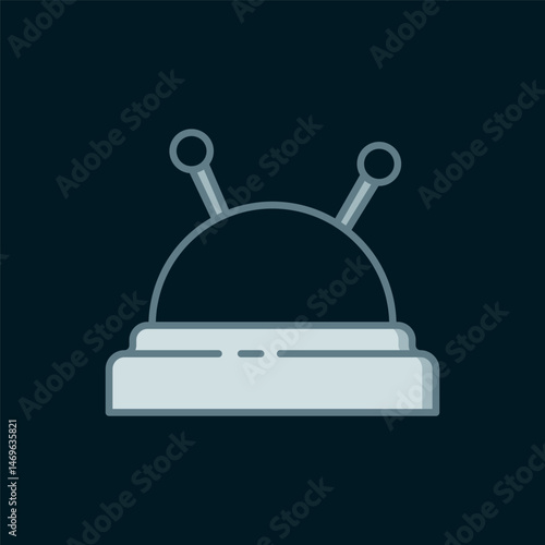 Line Needle bed and needles icon isolated on black background. Handmade and sewing theme. Flat filled outline style with shadow. Vector