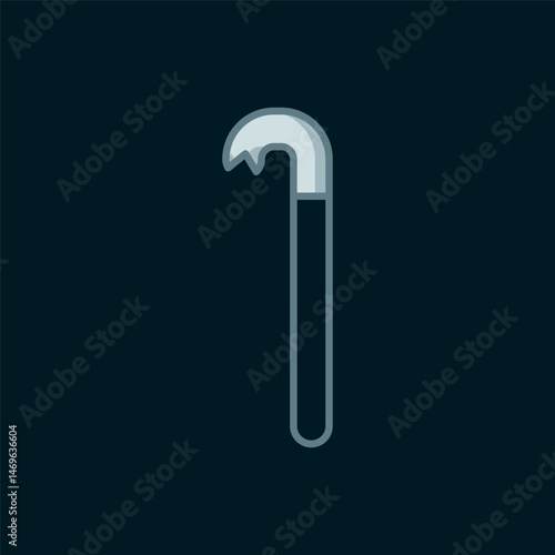 Line Crowbar icon isolated on black background. Flat filled outline style with shadow. Vector